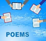 Poem Books Shows Poems Verse And Composition Stock Photo