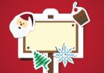 Christmas Objects And Sign Board With Copy Space Background Vect Stock Photo