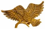 Thai Style Golden Bird Carving Isolated Stock Photo