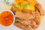 Delicious Deep Fried Chicken Wings Stock Photo