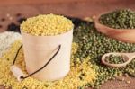 Soybeans On Table Stock Photo