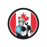 Canadian Mechanic Canada Flag Icon Stock Photo