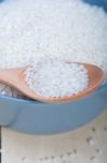 Raw White Rice Stock Photo