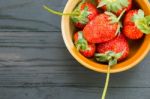 Fresh Strawberries In Bow Stock Photo