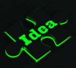 Idea Puzzle Showing Innovation And Inventions Stock Photo