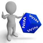 Win Dice Showing Success Winner Succeed Stock Photo