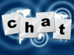 Chat Chatting Indicates Type Typing And Communication Stock Photo