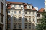 Ornate Apartment Block Near Wenceslas Square In Prague Stock Photo