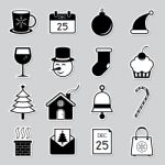 Christmas Icon Set  Illustration Stock Photo