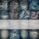 Collage Set Of Jeans Background With Blank For Text Stock Photo