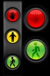 Traffic Light With Symbols Stock Photo