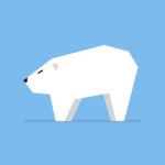 White Bear In Flat Style Stock Photo