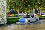 Severe Flood In Bangkok, Thailand Stock Photo