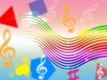 Rainbow Music Background Means Colorful Stripes And Sing
 Stock Photo