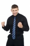 Excited Young Young Entrepreneur Stock Photo