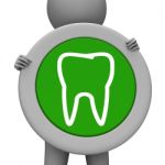 Tooth Icon Represents Dental Signboard And Smile Stock Photo