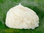 Stick Rice On Banana Leaf Background Stock Photo