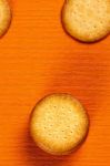 Homemade Cookies On Orange Cloth Stock Photo