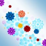 Colorful Flowers Background Shows Flowery And Growth
 Stock Photo