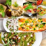 Healthy And Tasty Italian Food Collage Stock Photo