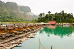 Bamboo Floating Resort Stock Photo