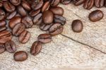 Coffee On Grunge Wooden Background Stock Photo