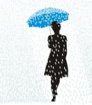 Woman In The Rain Stock Photo