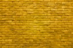 Yellow Gold Brick Wall Texture Color Background Stock Photo