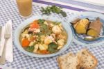 Traditional Green Peas With Egg Stock Photo