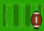 Football Field. American Football Ball Stock Photo