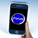 Forum Button On Mobile Phone Stock Photo