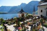 Well Kept Graveyard At The Maria Hilf Pilgrimage Church In Halls Stock Photo