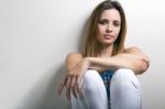 Young Confident Woman Looking At Camera Stock Photo