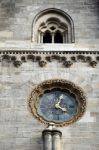 Clock At St Stephans Cathedral In Vienna Stock Photo