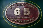 Old Steam Train Manufacturers Badge At Sheffield Park Station Stock Photo