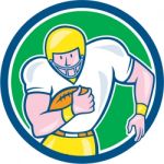 American Football Fullback Circle Retro Stock Photo