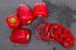 Red Bell Peppers Stock Photo