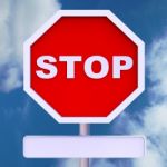 Stop Sign With Blank Copyspace For Message Stock Photo