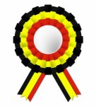 Belgian Rosette Shows Waving Flag And Belgium Stock Photo