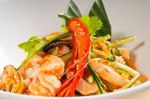 Fresh Seafood Thai Salad Stock Photo