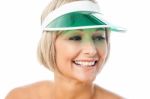 Attractive Lady Wearing Cap Stock Photo