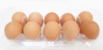 Brown Eggs In Package Stock Photo