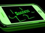 Success On Smartphone Shows Progression Stock Photo