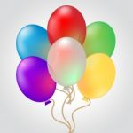 Celebrate With Balloons Shows Decoration And Celebration Stock Photo