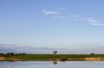 Spring Countryside Lake Landscape Stock Photo