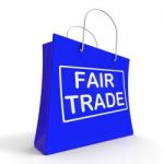 Fairtrade Shopping Bag Shows Fair Trade Product Or Products Stock Photo