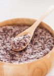 Berry Rice In Wooden Bowl Stock Photo