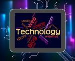 Technology Word Represents Digital Electronic And Data Stock Photo