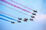 Red Arrows Formation Stock Photo