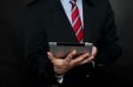 Corporate Male Using Tablet Pc Stock Photo